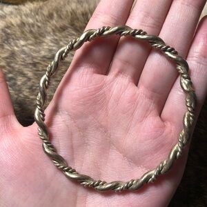 Vintage silver toned twisted bangle bracelet